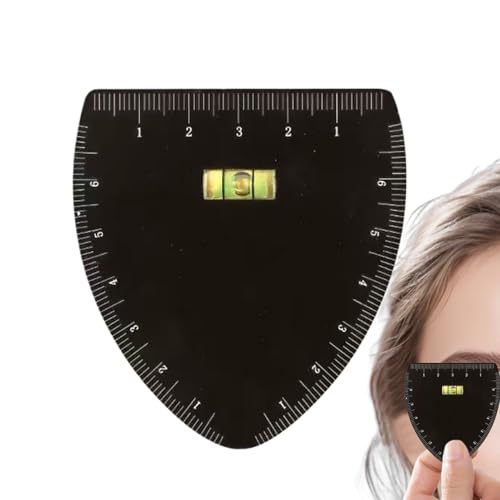 Regla Para Cejas - Nivel De Metal De 5,6 X 6,1 Cm, Calibrador Con Diseño De Curva Y Hueso, Herramienta De Medición De Maquillaje Profesional | Medidor De Mapeo De Cejas De Precisión Para Salón, Spa, V
