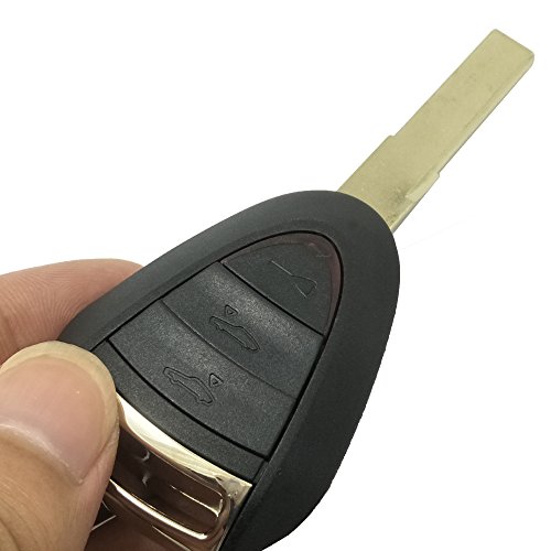 Replacement Keyless Entry Remote Car Key Fob Shell Case For Porsche Cayman 911 Boxster Carrera Gt (Black) #TOP5