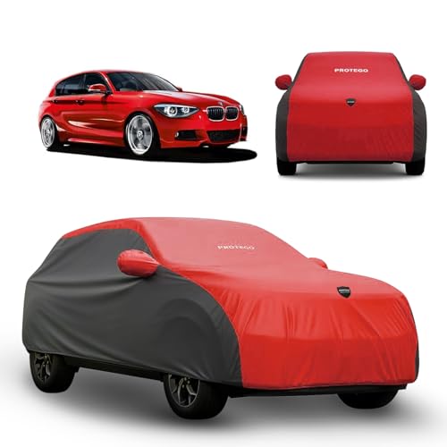Image of PROTEGO Prime Series India's 1st Anti-Tear Car Cover for BMW 1 Series | Heavy-Duty, Custom Fit, All Weather Protection | 100% Waterproof, Windproof & Hail Resistant | 2-Year Warranty | Red + Black