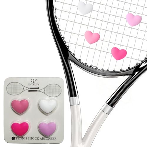 QF ENTHUSY Heart Tennis Dampener, Tennis Racket Vibration Dampener - Cute Racket Shock Absorber,