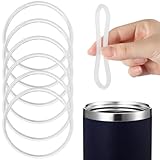 Patelai 6 Pcs 20 oz Replacement Rubber Lid Seals O Shaped Resealable Lid Gaskets for 10, 12, 16 and 20 Ounce Insulated Stainless Steel Tumblers (White)