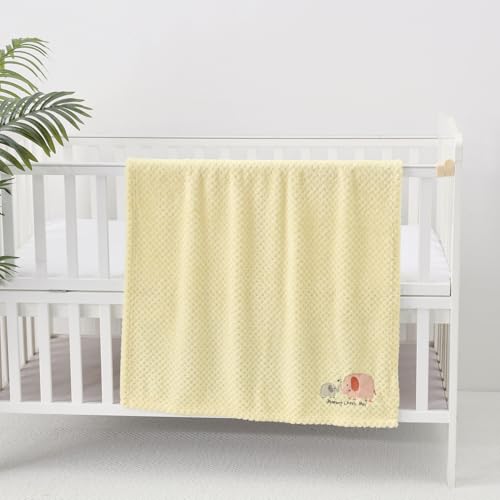 Image of CREVENT 30''X40'' Cute Cozy Fluffy Warm Baby Blanket for Girls Infants Toddlers' Bedding Crib Cot Stroller, Baby Shower Birthday Newborn's Gift - Ivory Elephant 75X100cm
