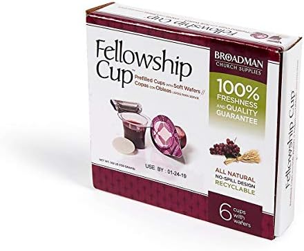 Broadman Pre-filled Communion Fellowship Cup Juice and Wafer Set, 6 Count