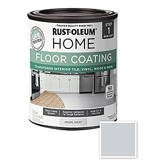 Rust-Oleum 358874 Floor Coating Base Coat Pearl Gray Quart