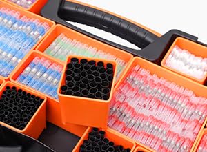 Miniatura 15 de Kuject - Kit de conectores de alambre para soldadura termorretráctil, todo en uno, pelacables, pistola de calor, 2000 conectores a tope de palo de