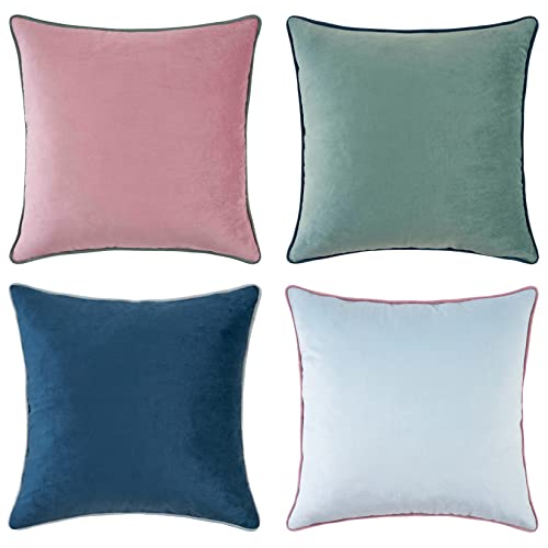 MONDAY MOOSE Decorative Velvet Throw Pillow Covers (Set of 4) 20x20