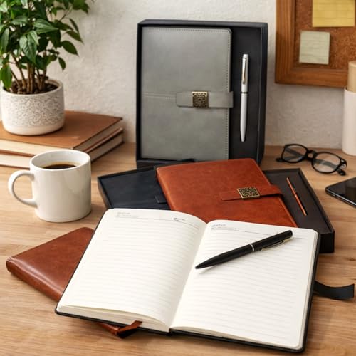 Image of 2 in 1 Diary & Metal Ball Pen Combo Gift Set for Men | 192 Pages Premium Notebook (80 GSM) | Best Gift for Husband, Boyfriend, Anniversary, Birthday & Special Occasions (Black)