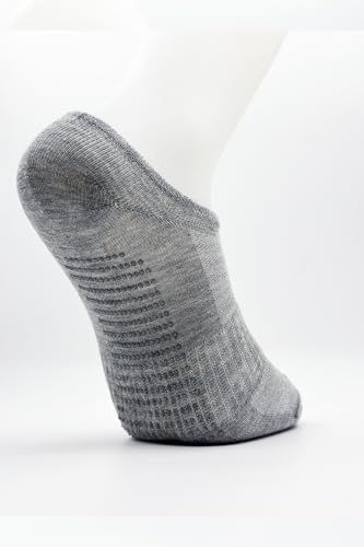 Non-Slip Grip Athletic Low Cut Socks, Gray, Cushioned Performance No Show Unisex2