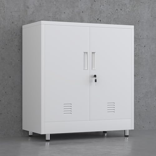Armoire métal verrouillable 81 cm étagère réglable Jingle Furniture