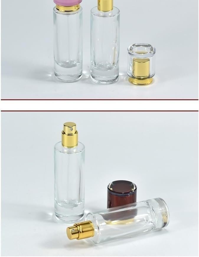 Mini Bottiglie di Profumo da Viaggio, Atomizzatore di Profumo Bottiglie di Imballaggio Vuote da 30 ml Bottiglie di Vetro for Bottiglie di Profumo Bottiglie di Profumo Cilindriche di Cristallo Ricarica
