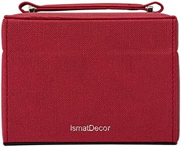 IsmatDecor - Jewellery Box with Mirror and Lock - 3 Levels - Jewellery Organizer for Rings, Earrings, Bracelets, Necklaces - Synthetic Leather and Velvet