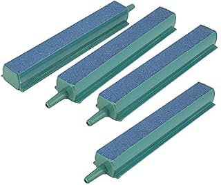 Uniclife 4 PCS Air Stone Bar 10 cm Bubble Release Mineral Airstones for Fish Tank Aquarium Pump Green/Blue