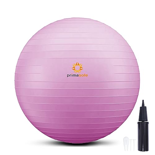 Image of Primasole Exercise Ball for Balance Stability Fitness Workout Yoga Pilates at Home Office & Gym Birthing Ball for Pregnancy, Office Ball Chair