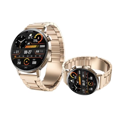 Wizvox 2025 Reloj Mujer Inteligente - 𝐫𝐞𝐥𝐨𝐣 𝐝𝐢𝐚𝐛𝐞𝐭𝐞𝐬 1.43" Smartwach Conectividad Bluetooth Rastreador De Fitness Compañero De Moda F67s0517,GoldSteel