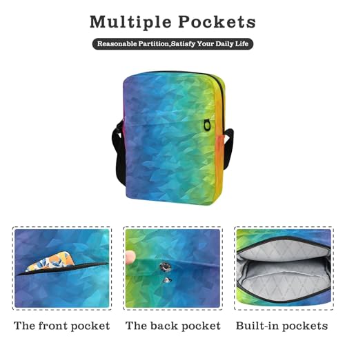 Crossbody Bag Rainbow Tie Dye Messenger Bag for Women Men Purse Shoulder Bag Satchel Bag with Adjustable Strap 214B03982