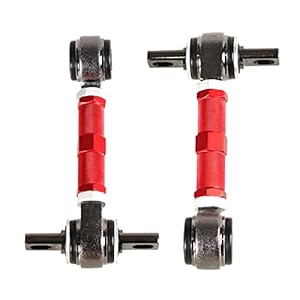 YESHMA Rear Upper Adjustable Camber Arm Kit 2 Pieces Compatible with Honda Civic 88-00 and Integra 94-01 EK EG(Red)