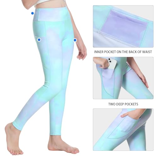 ANIVIVO Girls' Fleece Lined Leggings Water Repellent Kids Winter Warm Yoga Pants Youth High Waisted Athletic Legging4