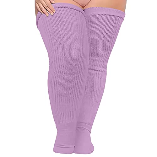 2026 Novedades Calcetines Mujer Soild Calcetines por encima de la rodilla Algodón de talla grande extra gruesos Calcetines Muslo Calcetines Altos (H, A)