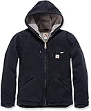 Sherpa lining in body and quilted-nylon lining in sleeves.