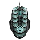 Sharkoon Drakonia II Gaming Maus, optischer Sensor PixArt 3360, 15.000 DPI, 12 programmierbare Tasten, grün