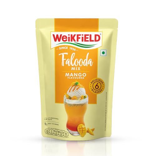 Weikfield Falooda Mix | Mango Flavoured | Rich, Smooth & Creamy Texture | Delicious & Refreshing Taste | Authentic Taste | Instant Falooda Mix | 200 g Pouch