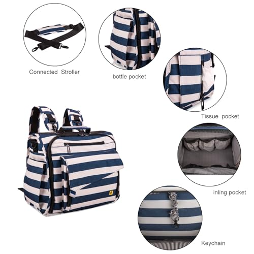 ALLCAMP Diaper Bag Large, Support Baby Stroller, Converted Into a Tote Bag - Thumbnail 3
