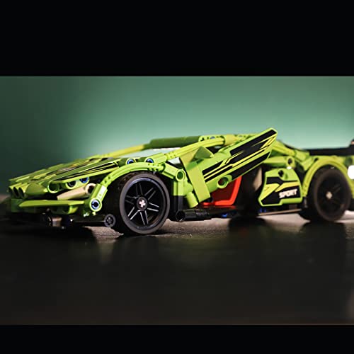 TopBau Technik Pull Back Sportwagen für Lamborghini, 439+ Teilen Rennauto Modellauto Lehrreich Spielzeuge mit… – Bild 6