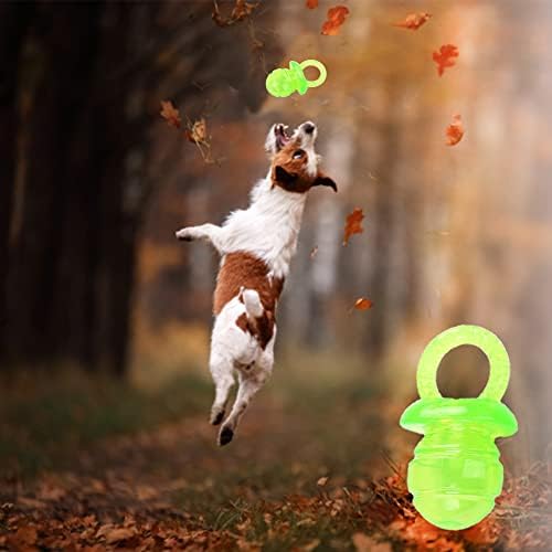 Pireunthera 2Pcs Dog Pacifiers Durable Dog Chew Toys Natural TPR Pacifier Outdoor Dog Training Toys Suitable for Pet Puppy Pacifier, Red and Green