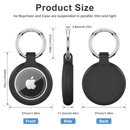 Vancle Hülle für Apple AirTag 2021-1 Stück TPU AirTags Schlüsselanhänger mit wasserdichter Abdeckung, kratzfester für die Air Tag Halterung für Schlüssel und Gepäck