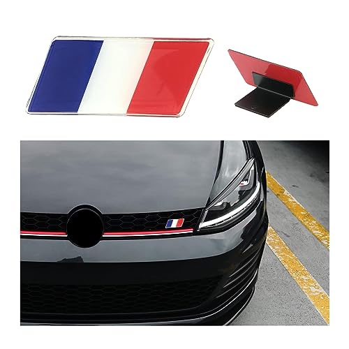 Ziciner 3D France Flag Emblem Badge with L Shaped Mounting Bracket, Auto Front Fender Badge Sign...