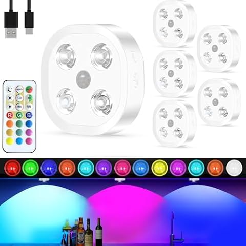 HOMEBEST 13 Colors Rechargeable Puck Lights Cover