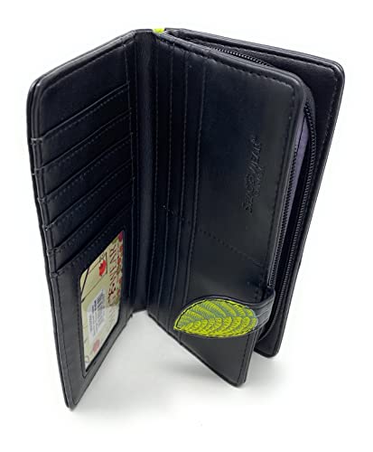 Shag Wear Bumblebee Tattoo Large Insect Wallet for Women and Teen Girls Faux Vegan Leather 7" Black3