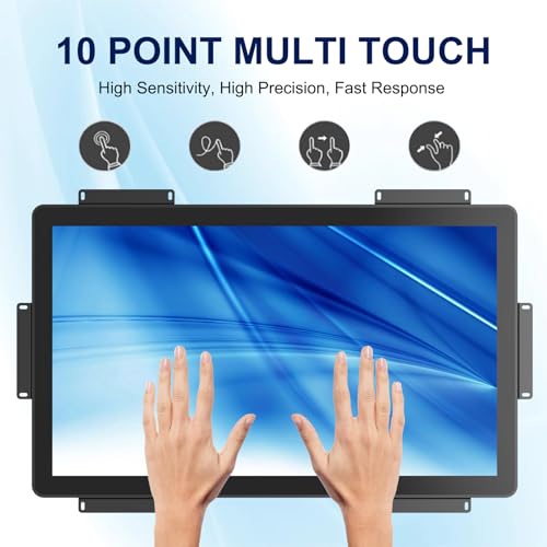 Image of Industrial Touch Display, 27 Inch FHD Capacitive Open Frame Touch Display, Large Touch Monitor with HD-MI VGA Ports for Retail Self-Service