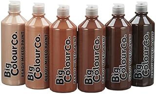 Big Colour Co Ready Mixed Paint, Brown, 600 ml (Pack of 6)