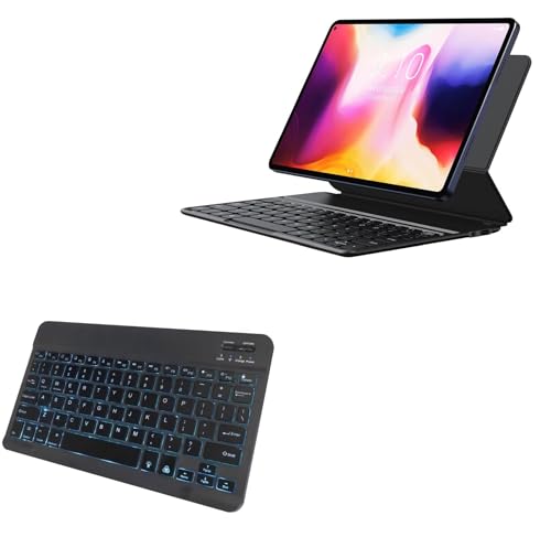 BoxWave Keyboard Compatible with Chuwi HiPad Pro - SlimKeys Bluetooth Keyboard - with Backlight, Portable Slim LED 7 Colors - Jet Black
