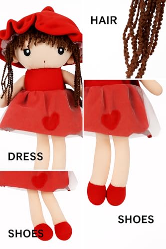 Image of Fun4you Candy Anushka Doll Princess (35 cm) Stuffed Soft Doll for Baby Girls | Adorable Plush Toy | Perfect Cuddly Companion for Kids | Ideal Gift for Birthdays and Special Occasions (Red)