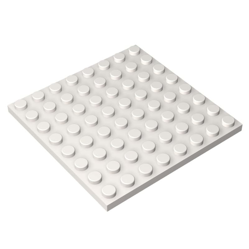41539 Foundation Plate Plate 8x8 10 Pieces GDS-528 Compatible with Lego Building Blocks Color:White — image 1
