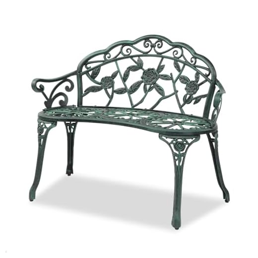 21+ Delightful Garden Tea Party Ideas for Your Next Event 6 VINGLI 38.5" Patio Park Garden Outdoor Metal Rose Bench,Cast Iron Cast Aluminium Frame Antique Finish Chair,Accented Lawn Front Porch Path Yard Decor Deck Furniture for 2 Person Seat(Green&Black