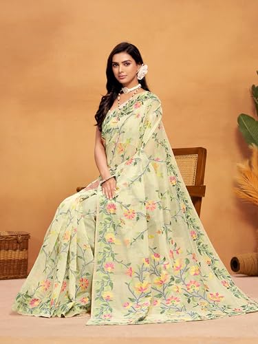 Image of EthnicJunction Women's Pure Cotton Woven Saree With Blouse Piece