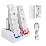 wii charging station 4 Batterien: Das Paket enthält 4 2,4 V 2800Mah Ni-Mh-Batterien. Die Lebensdauer ist doppelt so hoch wie bei normalen AA-Batterien.