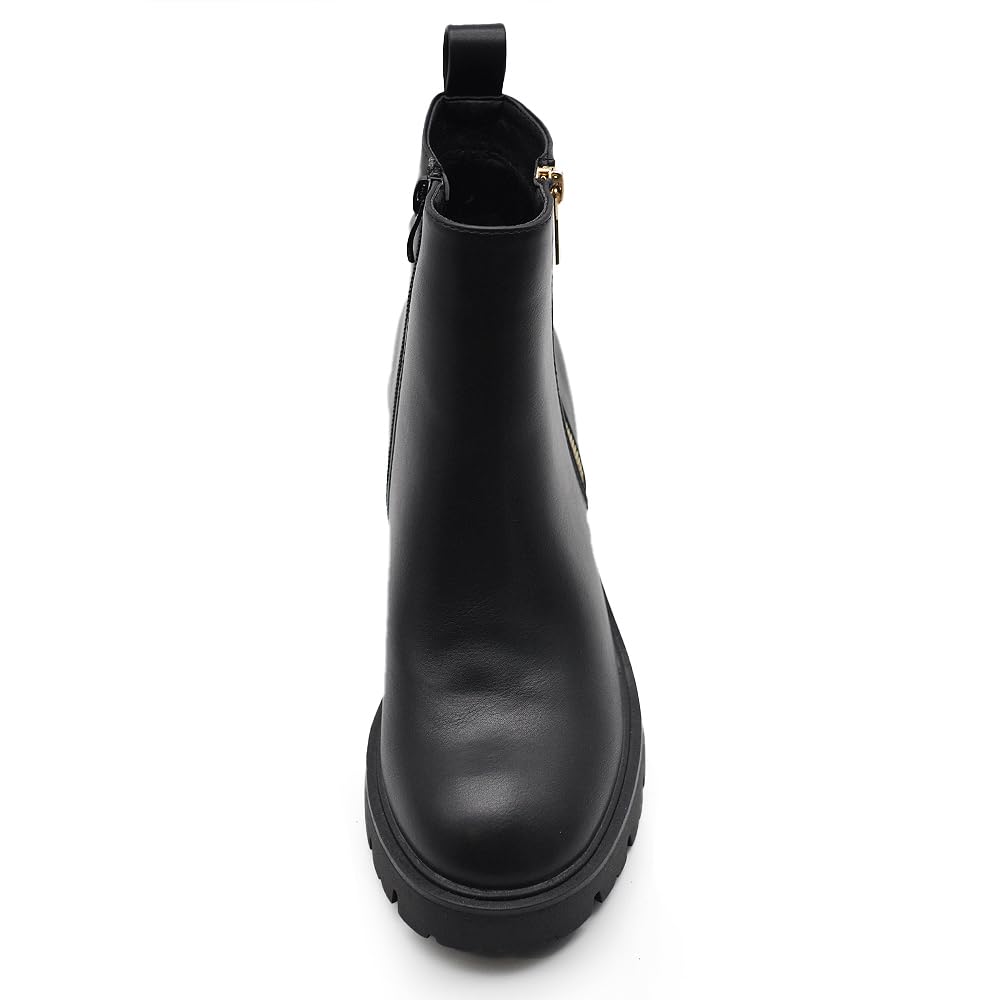 IF Fashion Scarpe da Donna Francesine Ricamo Tacco Grosso Pelle Sintetica CH1990