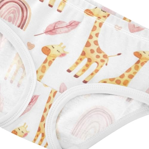 Toddler Girls Underwear 2t Cotton Panties for Girl Aesthetic Briefs Undies Kids Cute Cartoon Giraffes White4