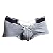 Sandbank Men's Sexy Lingerie Cotton Tie Rope Cute Boxer Brief Underwear Panties (US M = Asian Tag XL, Grey)