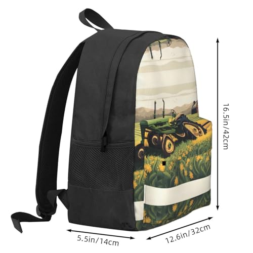 Tractor Farm Large Capacity Travel Backpack - Polyester Backpack,Multi-Functional Storage Bag3