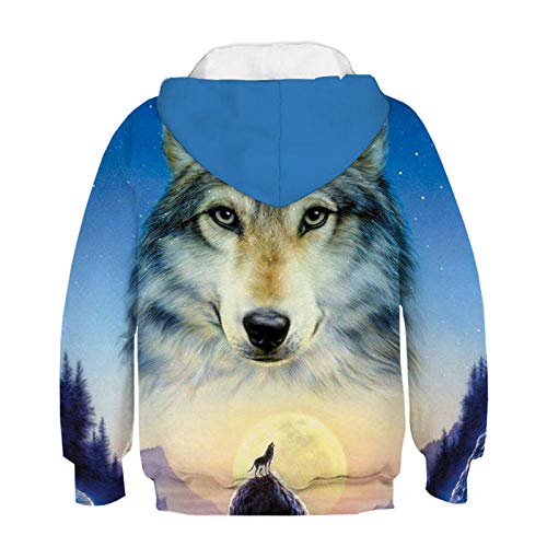 Sweatshirt loup 3d enfant cadeau idéal pull à capuche garçon 4-14y
