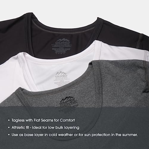 Coldpruf Women's Premium Performance Single Layer Base Layer, Long Sleeve Sun Protection Shirt And Thermal Shirt, Heather Grey, Small #TOP3