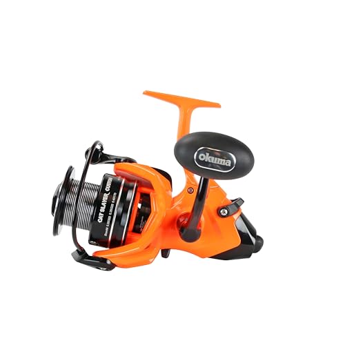 Okuma Cat Slayer Custom 6000 Baitfeeder Reel – Catfish Spinning Reel with Dual Force Drag, Flite Drive System & UV Reactive Neon Orange Finish, CSCF-6000NO