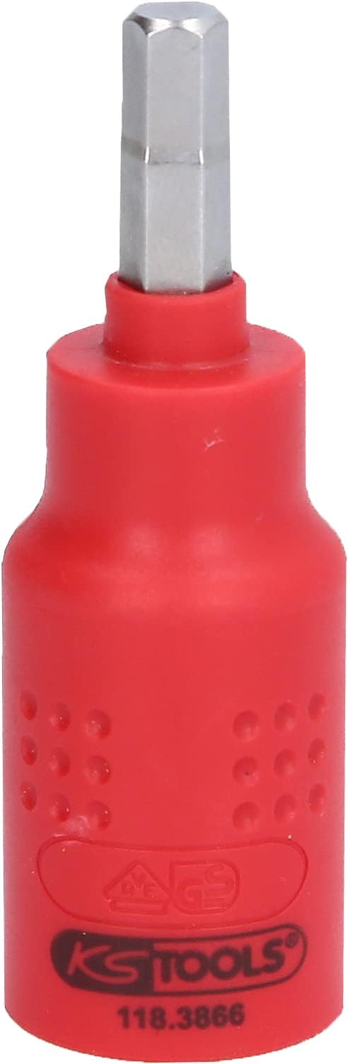 KS Tools 118.3866 3/8" Insulation Bit Socket for Hex Sockets Length 6 mm 60 mm