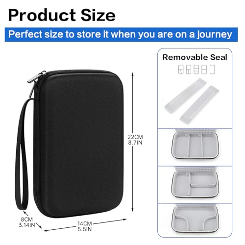 Teskyer Kabeltasche Organizer, wasserdichte, Starre Schale, Besserer Schutz, Großes Fassungsvermögen, Tragbar, Travel Essentials, Urlaub Must Haves, Schwarz