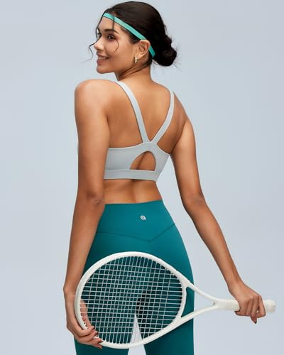 Image of RUNNING GIRL Sports Bras for Women,Light Impact Molded Cup Strap Sports Bra with Sewn in Pads,Best for A-C Cup